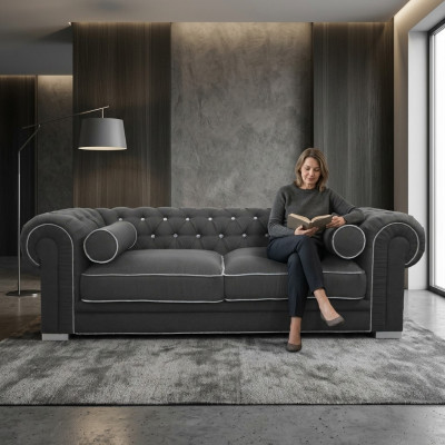 Chesterfield Bank 3-zits Bekleding Designer Banken Sofa Set SL Bank 22