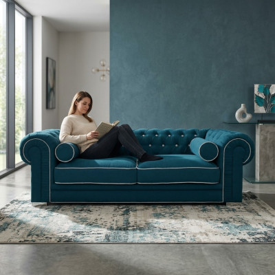 Chesterfield bank 3-zits gestoffeerde designerbank bankstel SL-bank