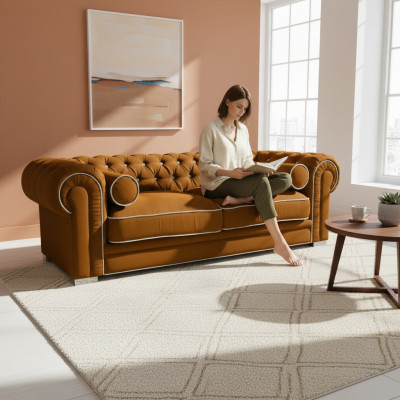 Chesterfield Sofa 3-ZITS Bekleding Designer Banken Sofa Set SL Sofa 30