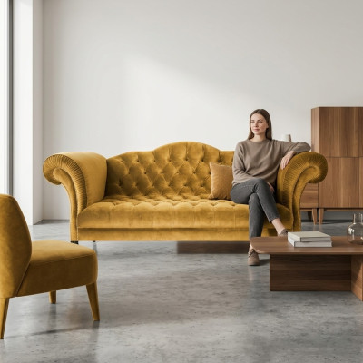 Chesterfield Sofa 3-ZITS Bekleding Designer Banken Sofa's Set SL Bank 44