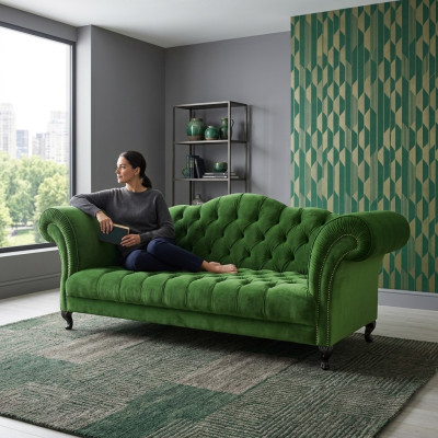 Chesterfield Sofa 3-ZITS Beklede Designer Banken Sofa's Set SL Sofa 49