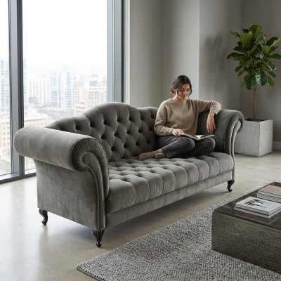 Chesterfield Sofa 3 ZITS Bekleding Designer Bankstellen Sofa Sets SLIII Sofa №1
