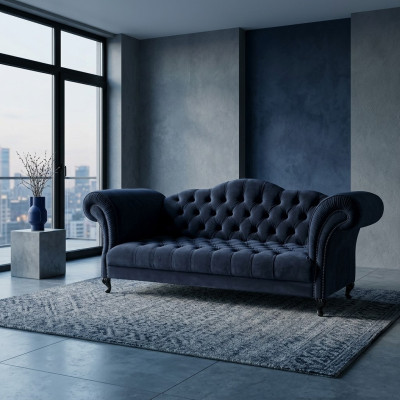 Chesterfield Sofa 3 ZITTER Stoff Designer Banken Sofa Set SLIII Bank №2