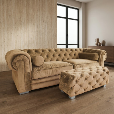 Chesterfield Sofa Stoff Designer Banken Sofas Set Bank SLIII Sofa №40