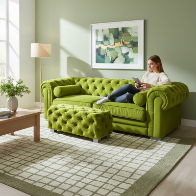 Chesterfield Sofa Bekleding Ontwerper Banken Sofa's Garnituur Bank SLIII Sofa №43