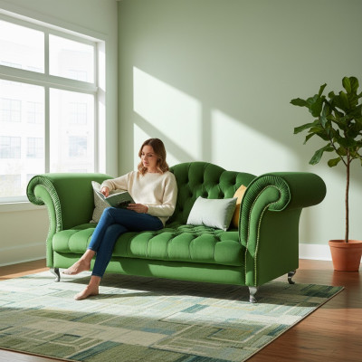 Chesterfield Sofa Bekleding Designer Banken Sofas Set Bank SLIII Sofa №74