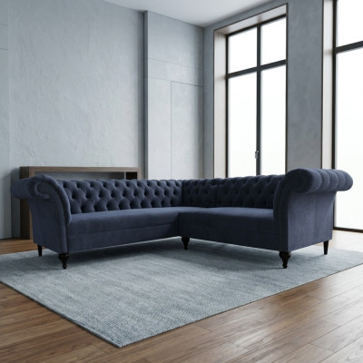 Chesterfield hoekbank hoekbankontwerpersofa sofa fluweel leren bank SLIII sofa №98