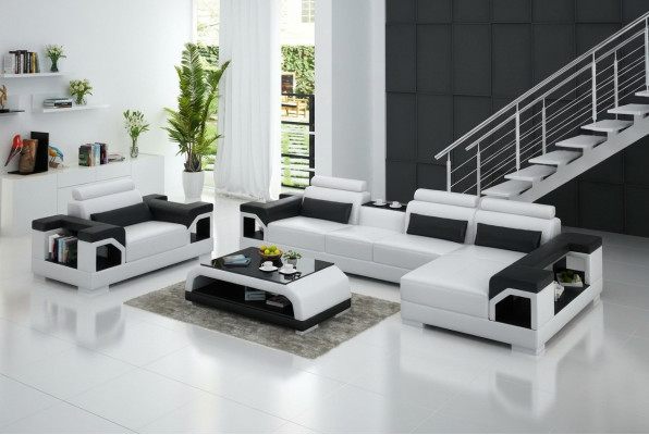 Leren bank woonlandschap hoekbank fauteuil bankstel design moderne bank G8010E