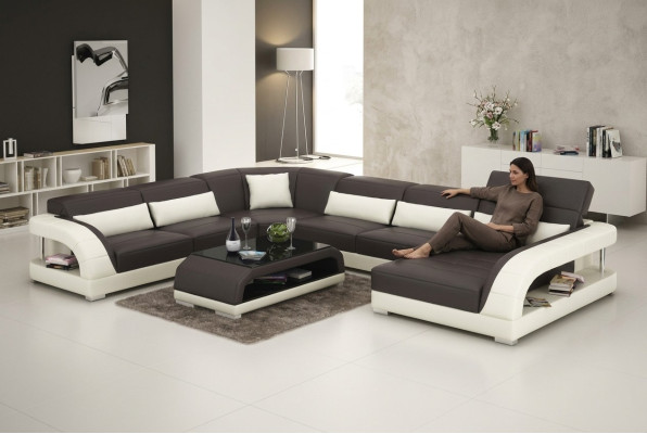Leren bank Bank Woonlandschap Hoekbank Hoekstel Design Modern Bankstel