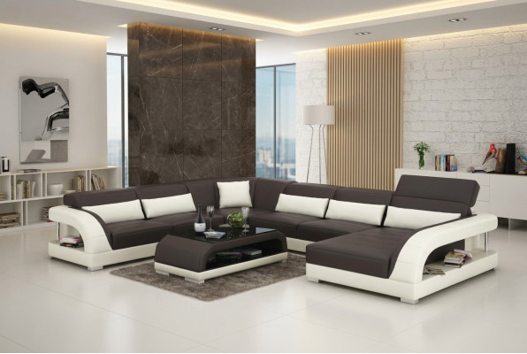 Leren bank Bank Woonlandschap Hoekbank Hoekstel Design Modern Bankstel