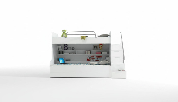 Stapelbed Stapelbed Bed Kinderbed Tienerbed Hoogslaper Nieuw Wit/Wit