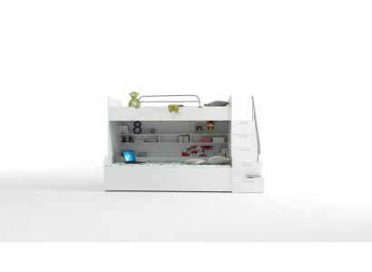 Stapelbed Stapelbed Bed Kinderbed Tienerbed Hoogslaper Nieuw Wit/Wit
