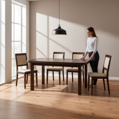 Tafel Eettafel Houten tafel XXL Vergadertafel 90x160cm Uitschuifbaar 160x240cm