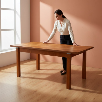 Tafel Eettafel Houten tafel XXL Vergadertafel S18-L-S 90x160cm Uitschuifbaar