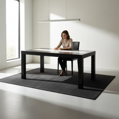 Tafel Eettafel Houten tafel XXL Vergadertafel S27 Radius 150 + 50 CM