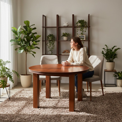 Tafel Eettafel Houten tafel XXL Vergadertafel S33Radius100+40