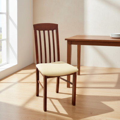 Massief houten eetkamerstoel Ontwerper leren stoel Decoratieve stoelen
