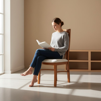 Massief houten eetkamerstoel Designer lederen stoel Decoratieve stoelen