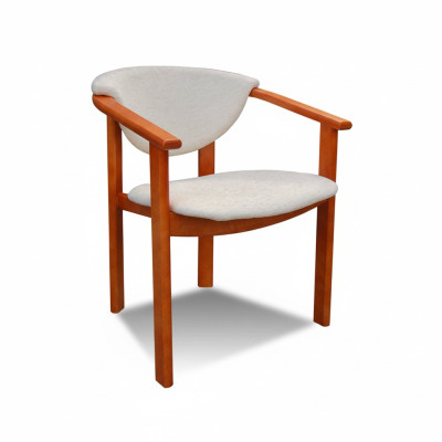 MASSIEF HOUTEN EETKAMERSTOEL ONTWERPER KLASSIEK Wit HOUTEN ARMSTOEL