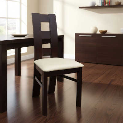 MASSIEF HOUT Wit ZWART HOUT ONTWERPER STOEL EETKAMERSTOEL MODERN DECORATIEF