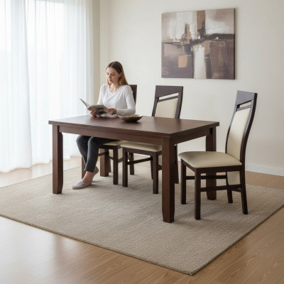 MASSIEFHOUT HOUTEN STOEL MODERN Wit ONTWERP EETKAMERSTOEL KEUKEN DECORATIEF