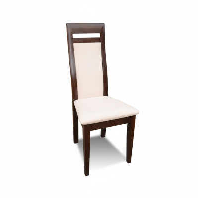 MASSIEF HOUTEN STOEL MODERN ONTWERP ONTWERPER BEIGE EETKAMERSTOEL LANG DECORATIEF