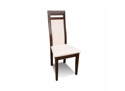 MASSIEF HOUTEN STOEL MODERN ONTWERP ONTWERPER BEIGE EETKAMERSTOEL LANG DECORATIEF