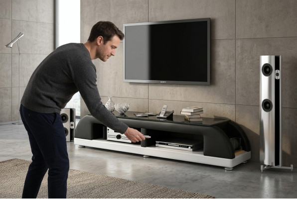 RTV TV dressoir Lederen glazen tafel TV-kast Tafel Lowboard Ma.A
