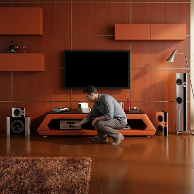 RTV TV dressoir leer glazen tafel televisiekast tafel lowboard Mo.B.