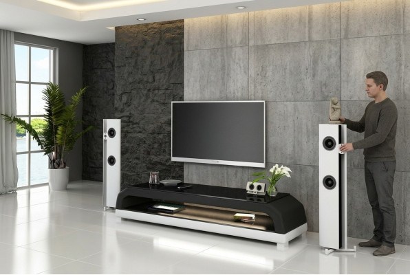 RTV TV Sideboard Leder Glas Tafel TV kast Tafel Lowboard Mo.G