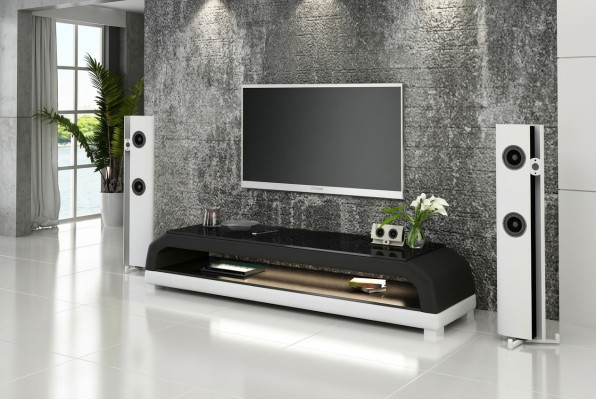 RTV TV Sideboard Leder Glas Tafel TV kast Tafel Lowboard Mo.G