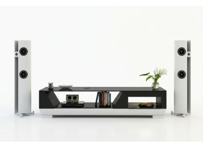 RTV TV dressoir Leder Glas Tisch televisiekast Tabel Lowboard Mo.I