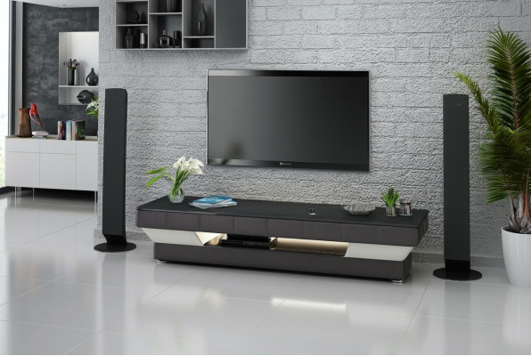 RTV TV dressoir Leder Glas Tabelle Fernsehschrank Tabelle Lowboard Mo.J