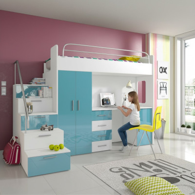 Stapelbed Tweepersoonsbed Tweepersoonsbed Juniorenbed Bedden met kast Tafel Nieuw