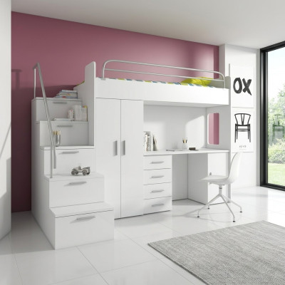 Stapelbed Stapelbed Tweepersoonsbed Jeugdbed Bedden met kast Tafel RAJ4w