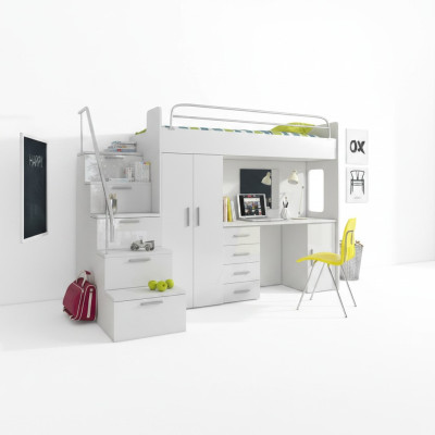 Stapelbed Stapelbed Tweepersoonsbed Jeugdbed Bedden met kast Tafel RAJ4w