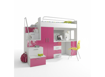 Stapelbed Tweepersoons stapelbed Tweepersoonsbed Jeugdbed Bedden met kast Tafel Nieuw