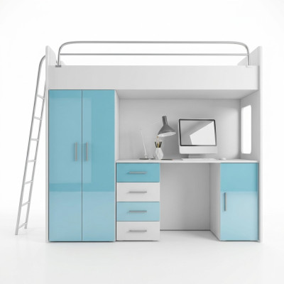 STAPELBED STAPELBED HOOGSLAPER + BUREAU Kast Bedden Kinderkamer