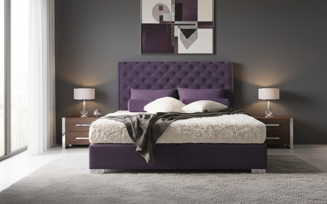 Ontwerp gestoffeerd bed leer dubbel hotel huwelijksslaapkamer boxspring box nieuw