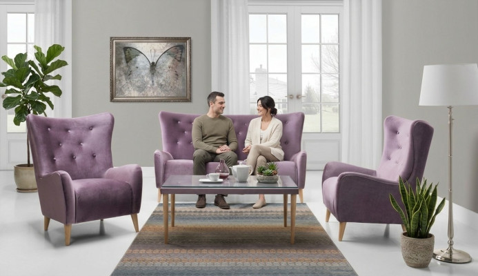 Sofa set 2,50+1+1+Coffeetafel Chesterfield bankstel Compleet set Garnituur Bank