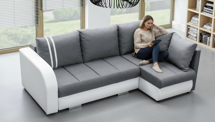 Slaapbank Designerbank met slaapfunctie + opbergruimte hoekbank bank NIEUW
