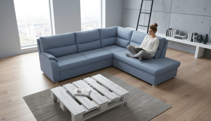 Bank slaapbank designerbank met slaapfunctie + opbergdoos hoekbank bank - NIEUW!
