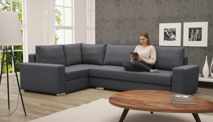 Bank slaapbank ontwerpbank met bedfunctie bedlade hoekbank bank / NIEUW