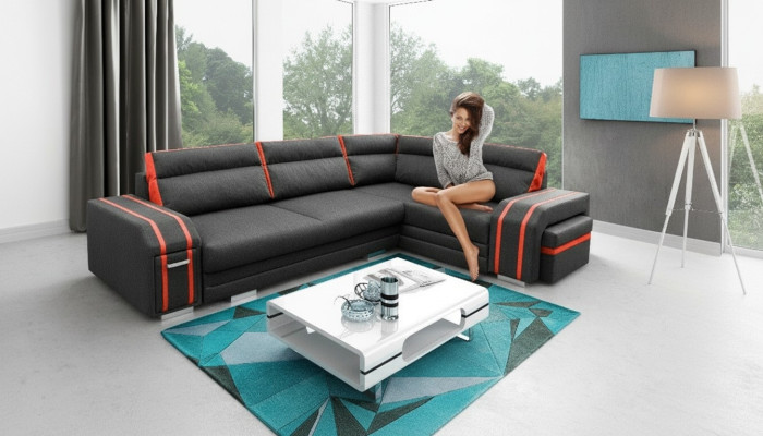 Slaapbank Ontwerp slaapbank met slaapfunctie - Bedlade hoekbank Bank Banken