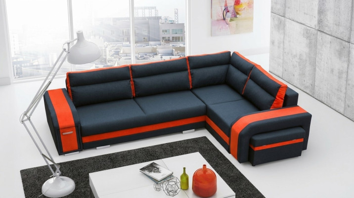 Slaapbank Design slaapbank met bedfunctie + opbergruimte Hoekbank Bank (Nieuw)