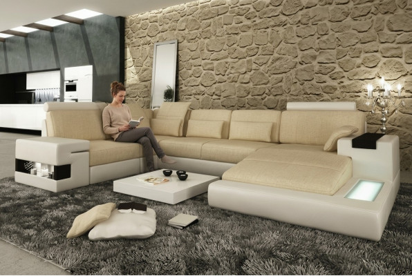Hoekbank Bank Bank Bekleding U-vorm woonlandschap Designbanken XXL Big
