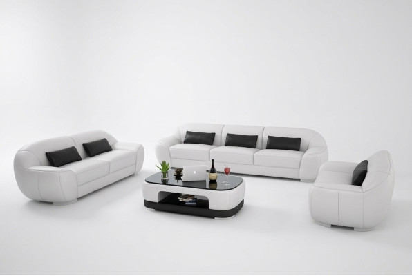 Sofaset 3+2+1 Bank Bekleding Zit Lederen Set Nieuw Homberg W