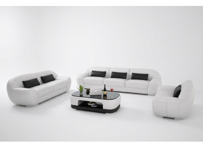 Sofaset 3+2+1 Bank Bekleding Zit Lederen Set Nieuw Homberg W