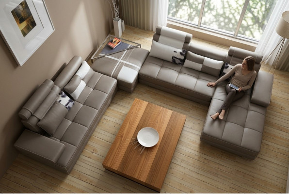 Elegant U-vormige designer hoekbank - Perfecte synthese van stijl en comfort.
