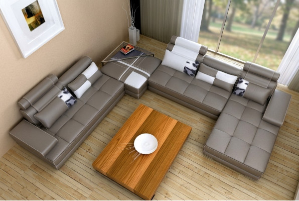 Elegant U-vormige designer hoekbank - Perfecte synthese van stijl en comfort.
